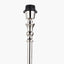 Claudius Nickel Metal Stick Floor Lamp Base with Thiago 40cm Cinnamon Stripe Mushroom Pleat Tapered Lampshade