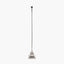 Claudius Nickel Metal Stick Floor Lamp Base with Tabitha 40cm Cream Jute Scalloped Edge Tapered Lamp Shade with Contrast Binding
