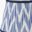 Claudius Gold Metal Stick Floor Lamp Base with Kamilah 40cm Blue Chevron Patterned Mushroom Pleat Tapered Lamp Shade