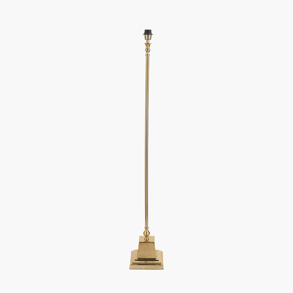 Claudius Gold Metal Stick Floor Lamp Base with Kamilah 40cm Red Chevron Patterned Mushroom Pleat Tapered Lamp Shade