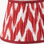 Claudius Gold Metal Stick Floor Lamp Base with Kamilah 40cm Red Chevron Patterned Mushroom Pleat Tapered Lamp Shade