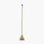 Claudius Gold Metal Stick Floor Lamp Base with Tabitha 40cm Cream Jute Scalloped Edge Tapered Lamp Shade with Contrast Binding