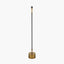 Antoine Black Croc and Antique Brass Metal Floor Lamp Base with Henry 40cm White Handloom Cylinder Lampshade