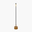 Antoine Black Croc and Antique Brass Metal Floor Lamp