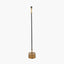 Antoine Black Croc and Antique Brass Metal Floor Lamp