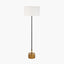Antoine Black Croc and Antique Brass Metal Floor Lamp