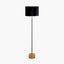Antoine Black Croc and Antique Brass Metal Floor Lamp