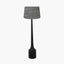 Marin Black Wood Tall Neck Floor Lamp Base with Vienna 45cm Black Chevron Mushroom Pleat Lampshade