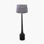 Marin Black Wood Tall Neck Floor Lamp Base with Vienna 45cm Blue Chevron Mushroom Pleat Lampshade
