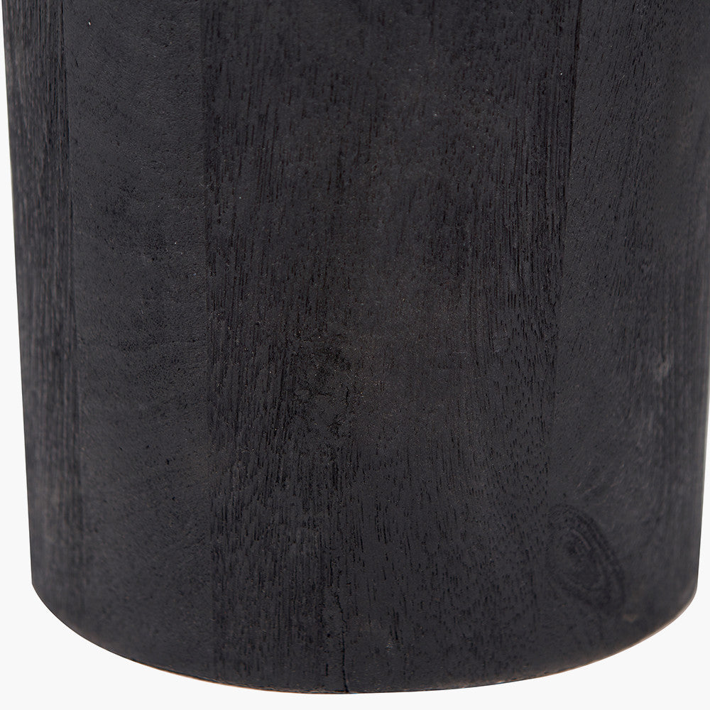 Marin Black Wood Tall Neck Floor Lamp Base with Vienna 45cm Red Chevron Mushroom Pleat Lampshade