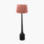 Marin Black Wood Tall Neck Floor Lamp Base with Vienna 45cm Red Chevron Mushroom Pleat Lampshade