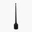 Marin Black Wood Tall Neck Floor Lamp Base with Lino 45cm White Self Lined Linen Cylinder Lampshade