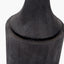 Marin Black Wood Tall Neck Floor Lamp Base with Lino 45cm White Self Lined Linen Cylinder Lampshade