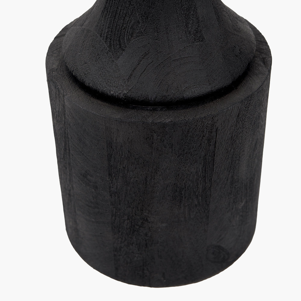 Marin Black Wood Tall Neck Floor Lamp