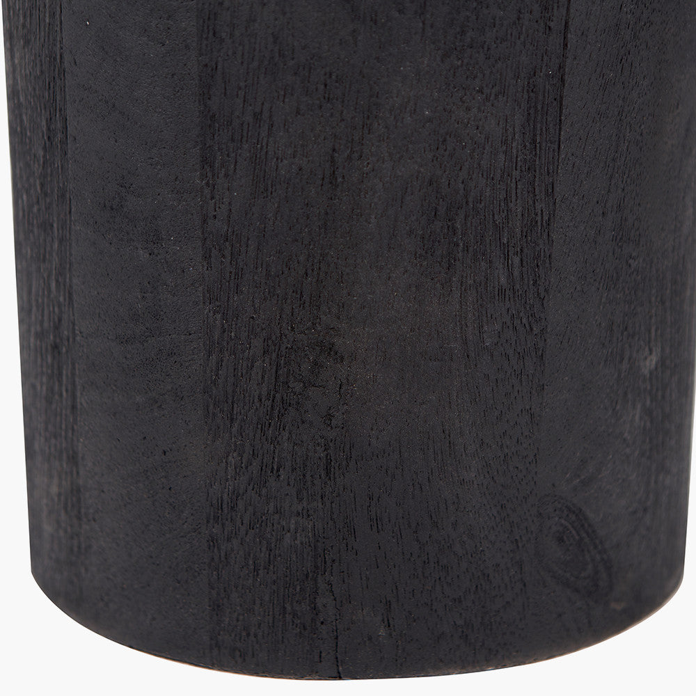 Marin Black Wood Tall Neck Floor Lamp