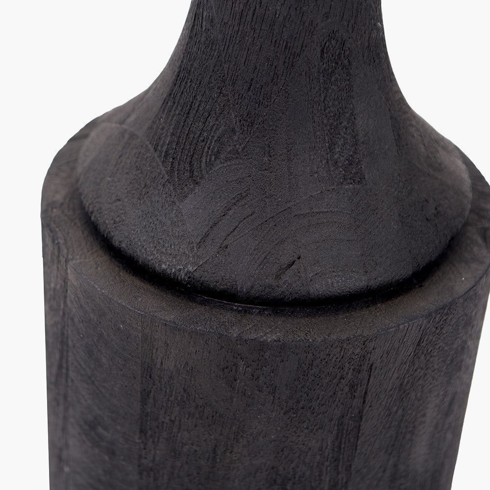 Marin Black Wood Tall Neck Floor Lamp