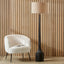 Marin Black Wood Tall Neck Floor Lamp