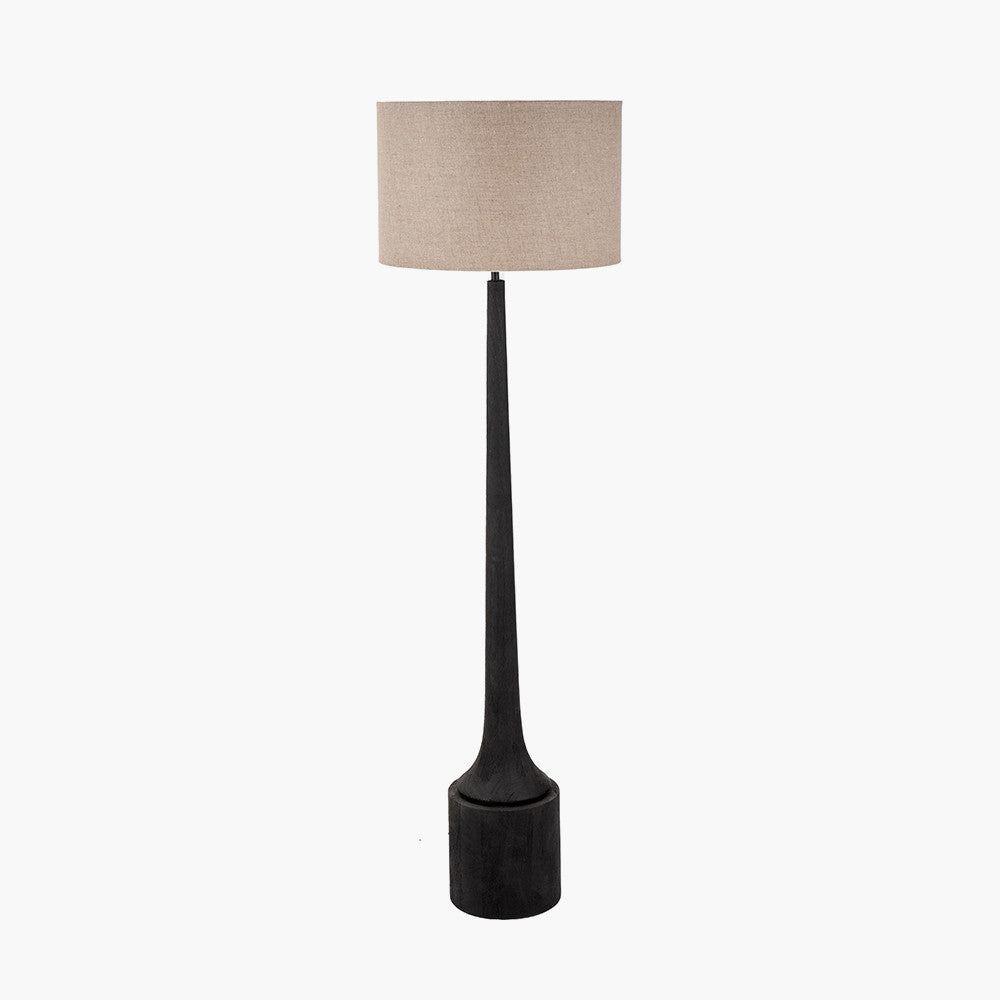 Marin Black Wood Tall Neck Floor Lamp