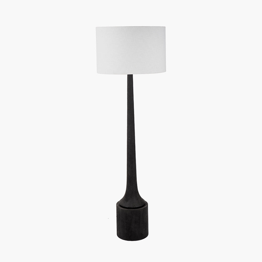 Marin Black Wood Tall Neck Floor Lamp