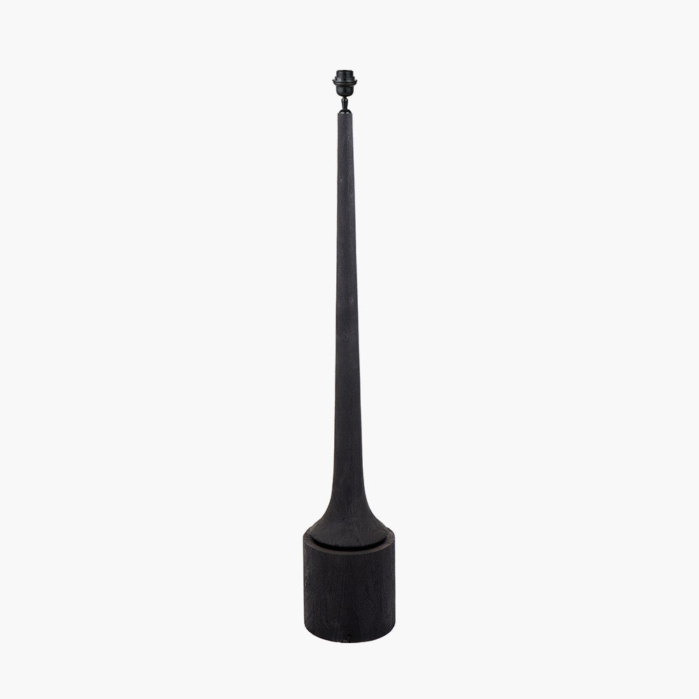 Marin Black Wood Tall Neck Floor Lamp
