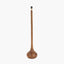 Toma Oiled Wood Tall Neck Floor Lamp Base with Edward 45cm Natural Linen Cylinder Lampshade