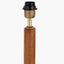Toma Oiled Wood Tall Neck Floor Lamp Base with Izara 45cm Cinnamon Ikat Patterned Mushroom Pleat Tapered Lampshade