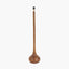 Toma Oiled Wood Tall Neck Floor Lamp Base with Izara 45cm Ocean Blue Ikat Patterned Mushroom Pleat Tapered Lampshade