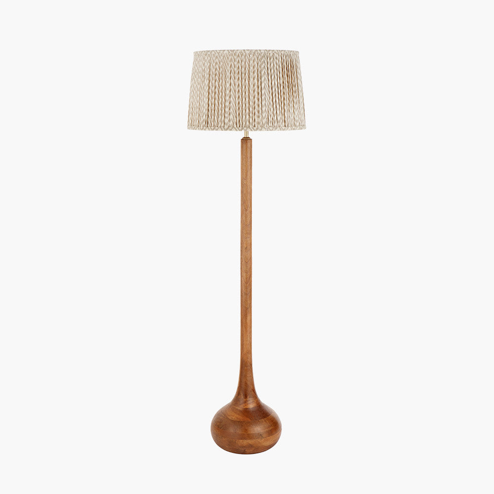 Toma Oiled Wood Tall Neck Floor Lamp