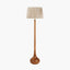 Toma Oiled Wood Tall Neck Floor Lamp