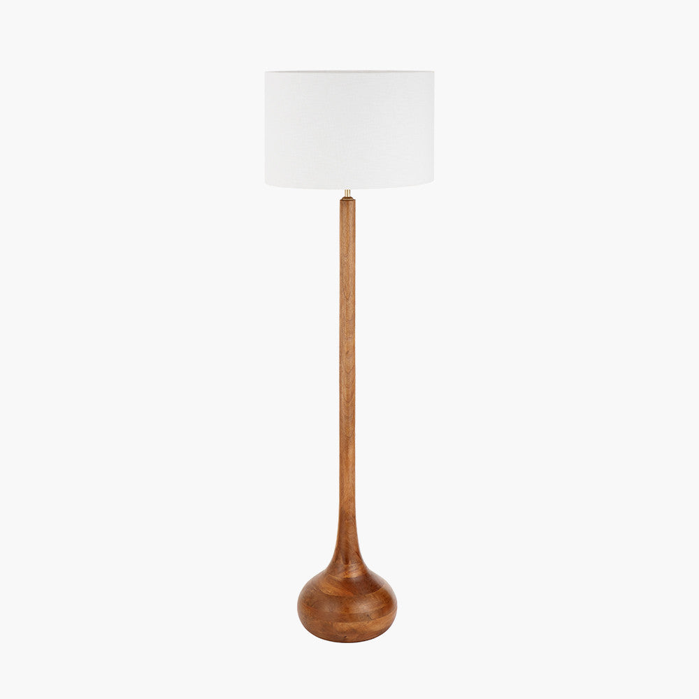 Toma Oiled Wood Tall Neck Floor Lamp