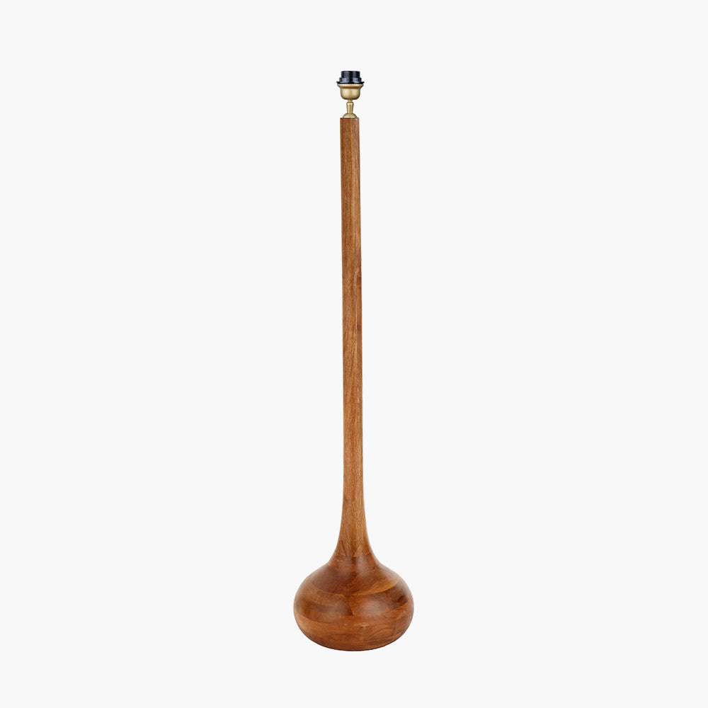 Toma Oiled Wood Tall Neck Floor Lamp