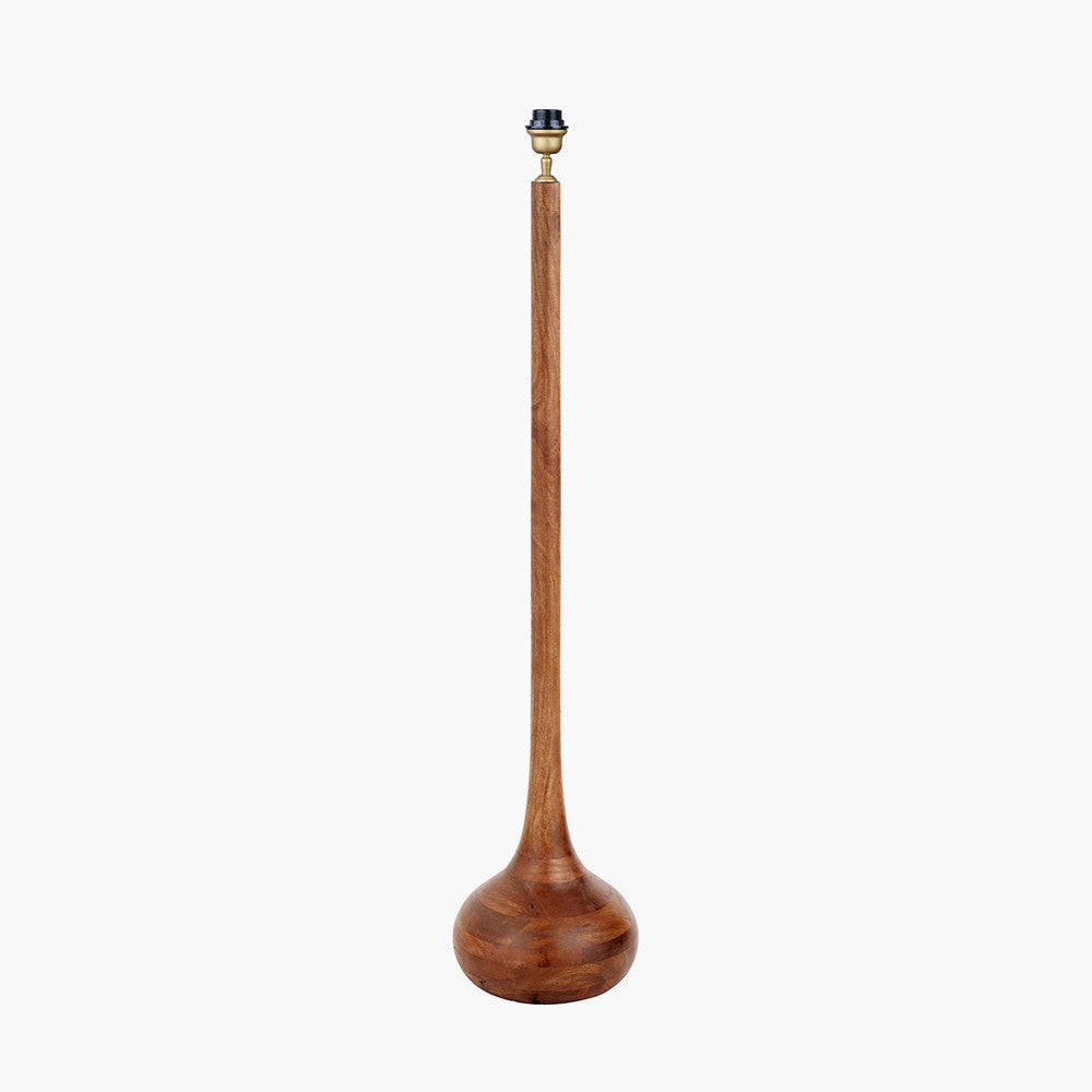 Toma Oiled Wood Tall Neck Floor Lamp