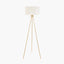 Houston Brushed Brass Metal Tripod Floor Lamp