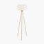 Houston Brushed Brass Metal Tripod Floor Lamp