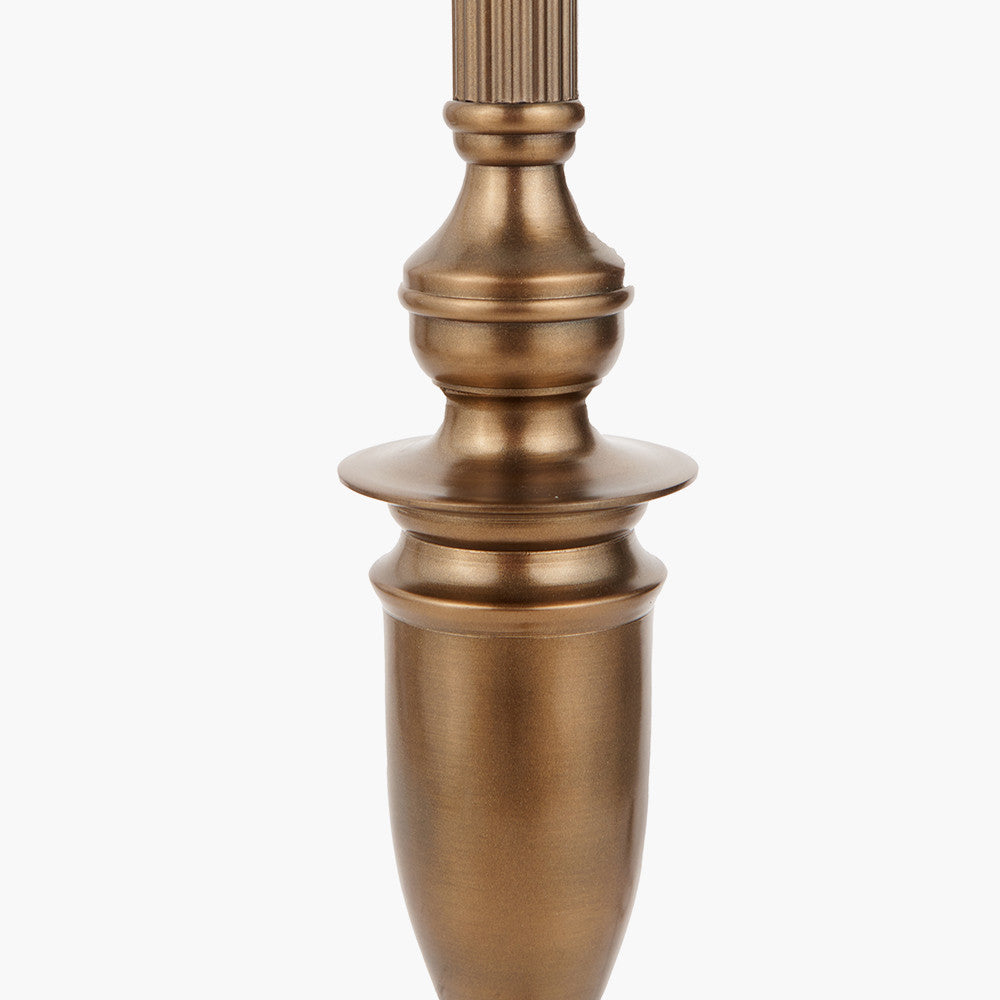 Canterbury Antique Brass Metal Floor Lamp Base with Kamilah 45cm Red Chevron Patterned Mushroom Pleat Tapered Lamp Shade