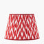 Canterbury Antique Brass Metal Floor Lamp Base with Kamilah 45cm Red Chevron Patterned Mushroom Pleat Tapered Lamp Shade