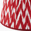 Canterbury Antique Brass Metal Floor Lamp Base with Kamilah 45cm Red Chevron Patterned Mushroom Pleat Tapered Lamp Shade