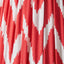 Canterbury Antique Brass Metal Floor Lamp Base with Kamilah 45cm Red Chevron Patterned Mushroom Pleat Tapered Lamp Shade