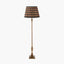 Canterbury Antique Brass Metal Floor Lamp Base with Athira 45cm Multi Chevron Design Mushroom Pleat Tapered Lamp Shade