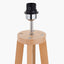 Whitby Natural Wood Tapered 4 Post Floor Lamp Base with Edward 45cm Apricot Linen Cylinder Lampshade