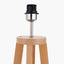 Whitby Natural Wood Tapered 4 Post Floor Lamp Base with Edward 45cm Pistachio Green Linen Cylinder Lampshade