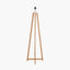 Whitby Natural Wood Tapered 4 Post Floor Lamp Base with Lino 45cm Cinnamon Self Lined Linen Cylinder Lampshade