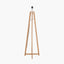 Whitby Natural Wood Tapered 4 Post Floor Lamp Base with Lino 45cm White Self Lined Linen Cylinder Lampshade