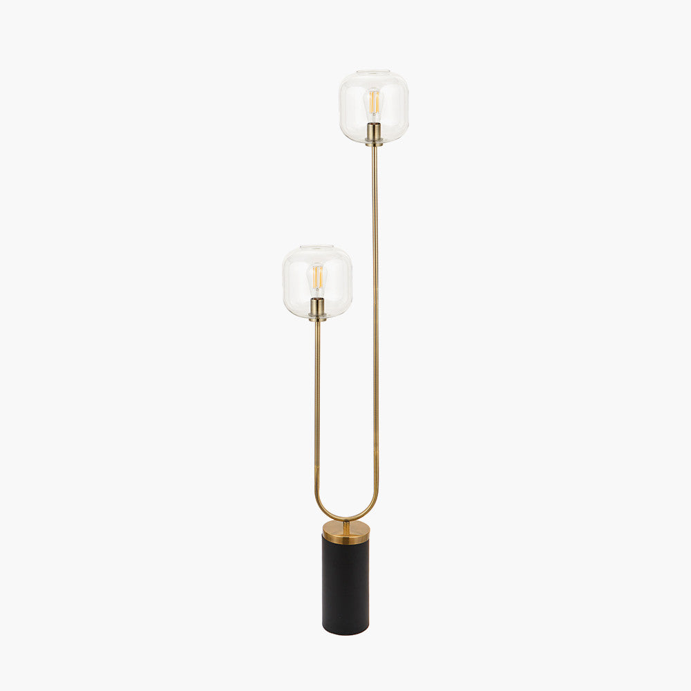 Florence Black Metal & Glass Floor Lamp
