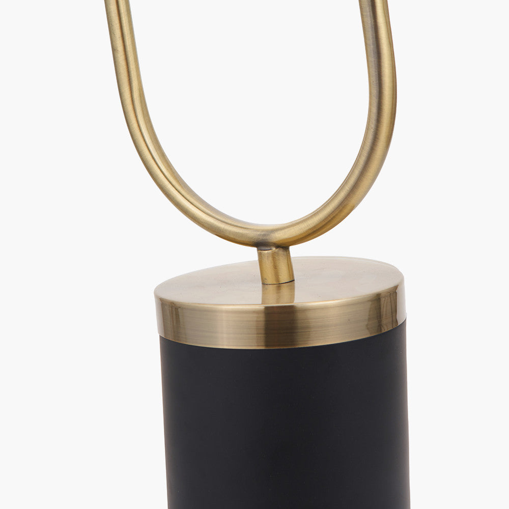 Florence Black Metal & Glass Floor Lamp