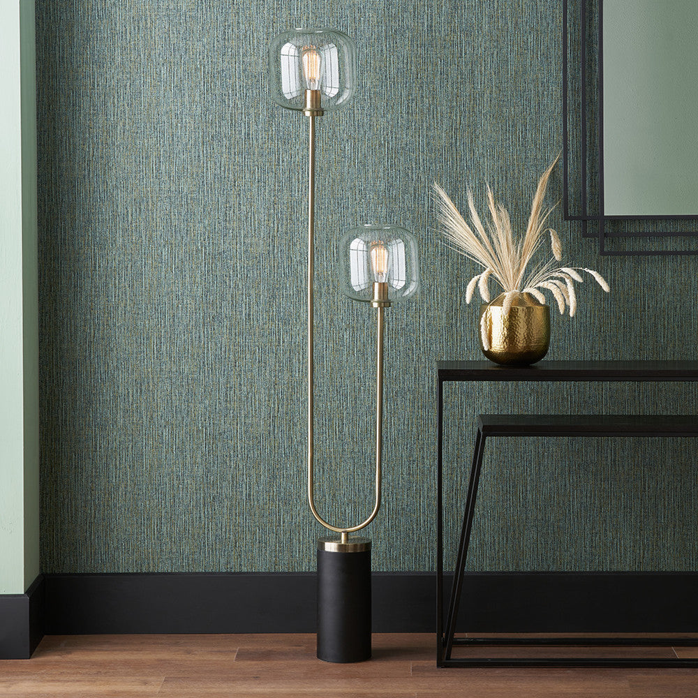Florence Black Metal & Glass Floor Lamp