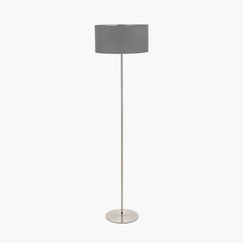 Elin Brushed Silver & Steel Grey Floor Lamp
