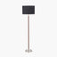 Gianni Brushed Silver and Wood Effect Floor Lamp