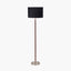 Gianni Brushed Silver and Wood Effect Floor Lamp