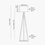 Vali Silver Metal and Grey Wood Grain Tripod Floor Lamp